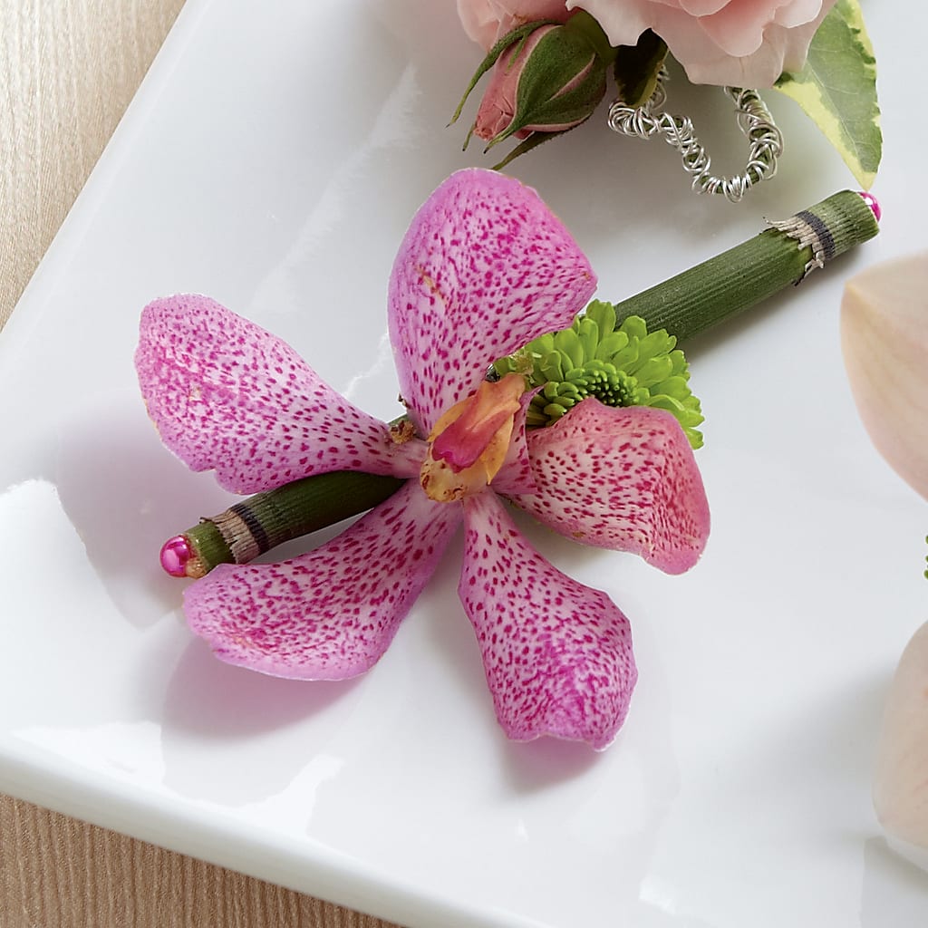 Pink Mokara Boutonniere – Greater Kansas City Flower Shop, Kansas City MO