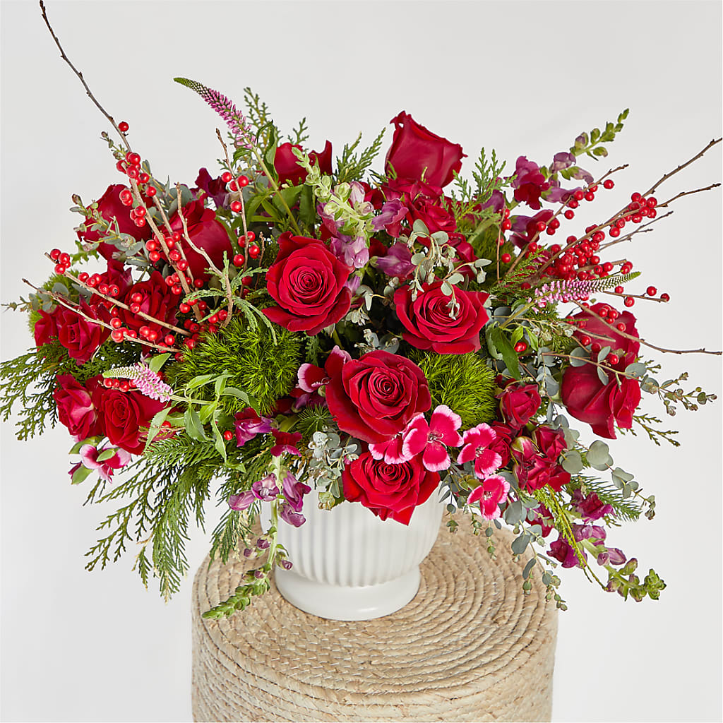 Big Red Bow Bouquet –  Greater Kansas City Flower Shop, Kansas City MO