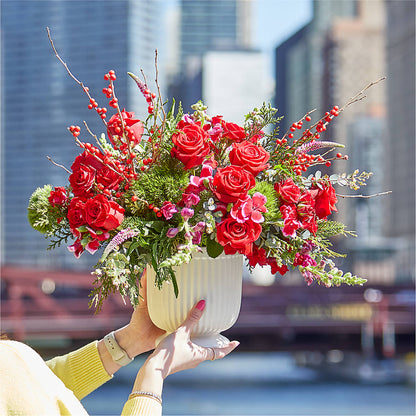 Big Red Bow Bouquet –  Greater Kansas City Flower Shop, Kansas City MO