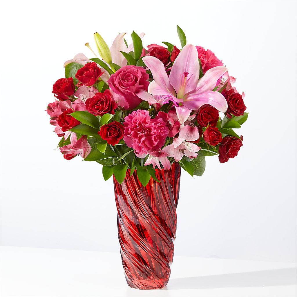 Ramo Enamorado con Jarrón Luxe Swirl