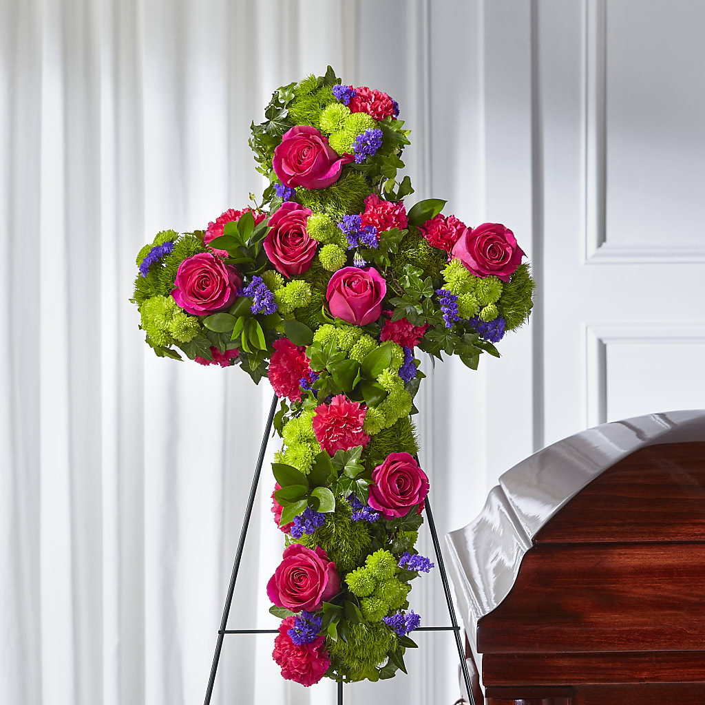 Tribute Rose Floral Cross –  Greater Kansas City Flower Shop, Kansas City MO