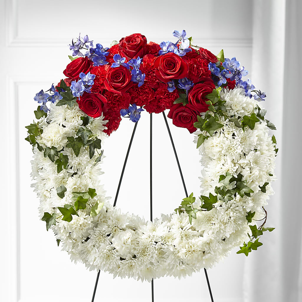 Patriotic Passion Wreath –  Greater Kansas City Flower Shop, Kansas City MO