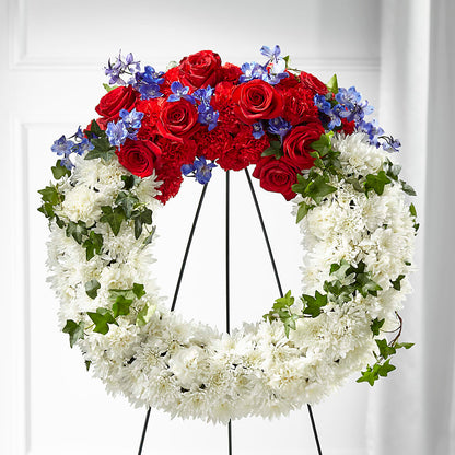 Patriotic Passion Wreath –  Greater Kansas City Flower Shop, Kansas City MO