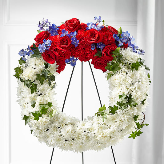Patriotic Passion Wreath –  Greater Kansas City Flower Shop, Kansas City MO