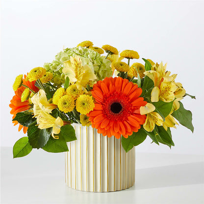 Autumn Sunshine Bouquet with Ivory Vase –  Greater Kansas City Flower Shop, Kansas City MO
