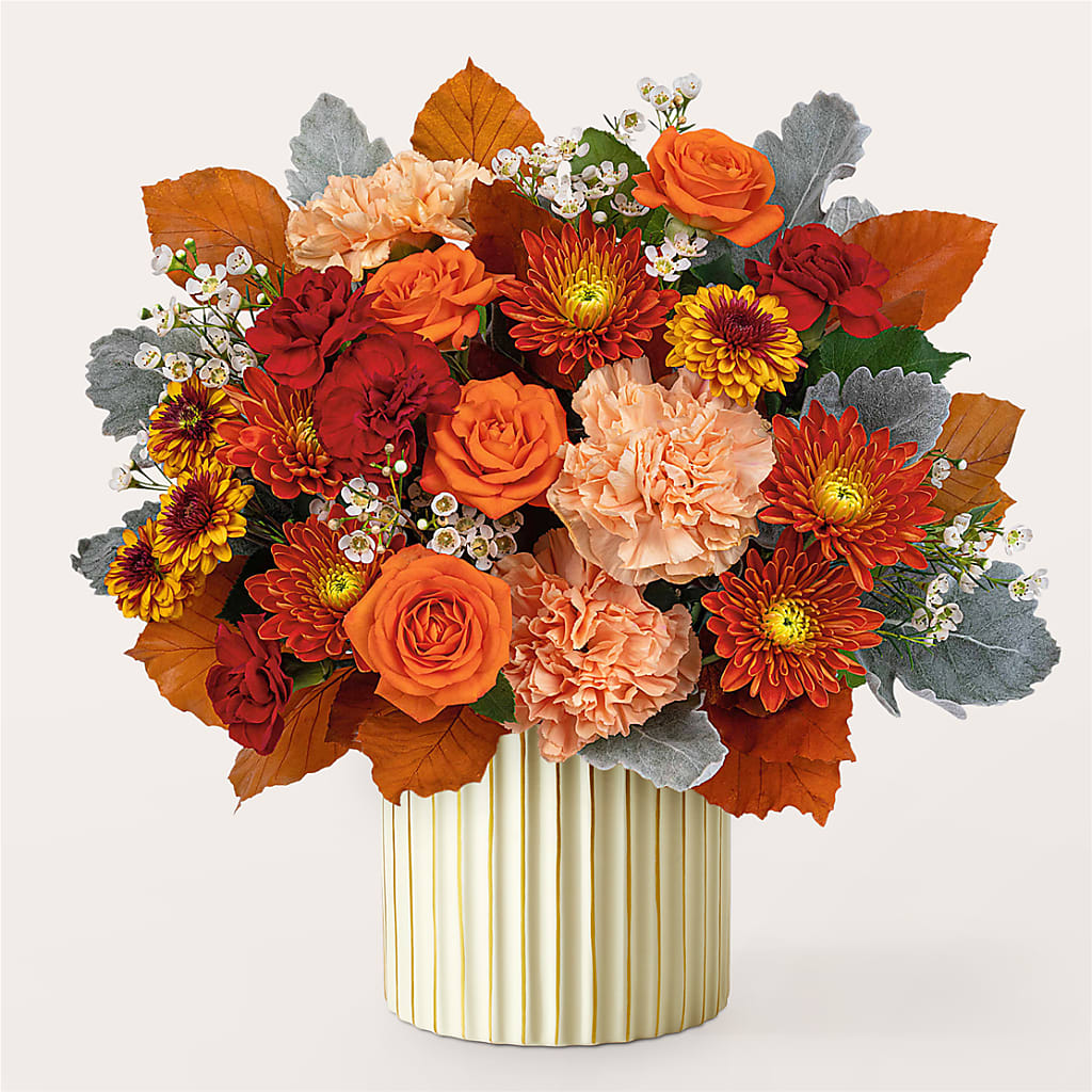 Merlot Bouquet with Ivory Vase –  Greater Kansas City Flower Shop, Kansas City MO