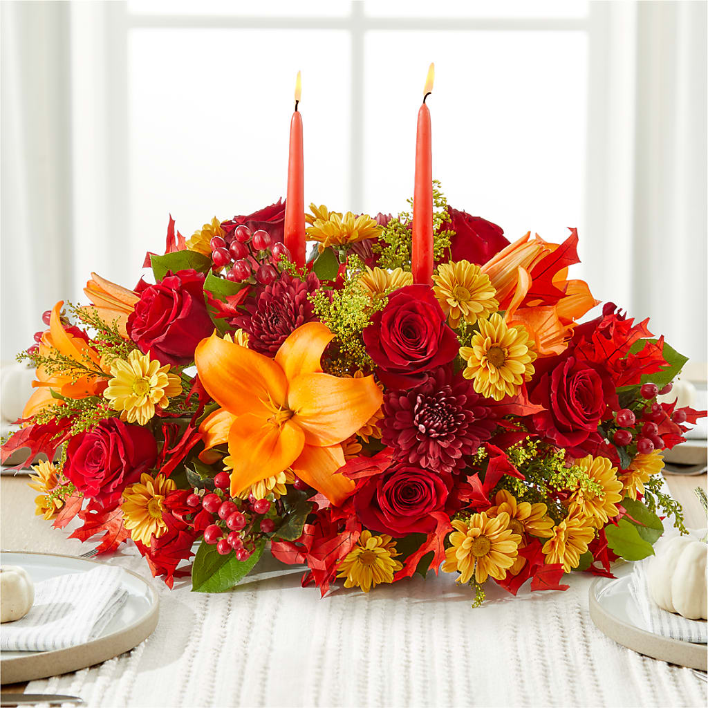 Autumn's Embrace Centerpiece –  Greater Kansas City Flower Shop, Kansas City MO